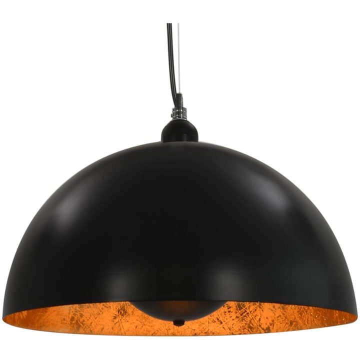 Taklampor 2 st svart och guld halvrund E27 vidaXL 40 cm – bild 6