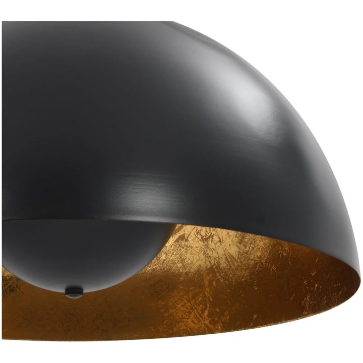 Taklampor 2 st svart och guld halvrund E27 vidaXL 40 cm – bild 7