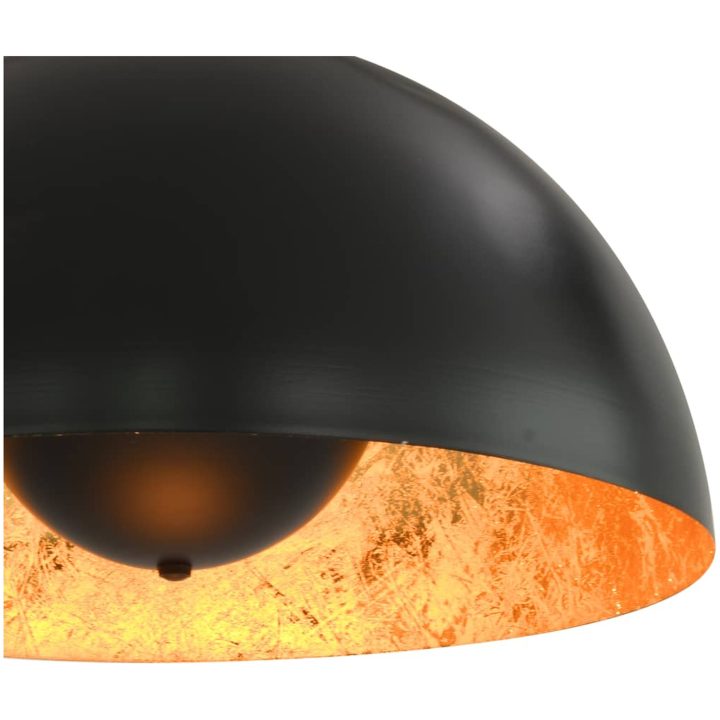 Taklampor 2 st svart och guld halvrund E27 vidaXL 40 cm – bild 8