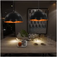 Taklampor 2 st svart och guld halvrund E27 vidaXL