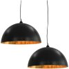 Taklampor 2 st svart och guld halvrunda 50 cm E27 vidaXL 50 cm – miniatyr 2