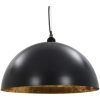 Taklampor 2 st svart och guld halvrunda 50 cm E27 vidaXL 50 cm – miniatyr 5