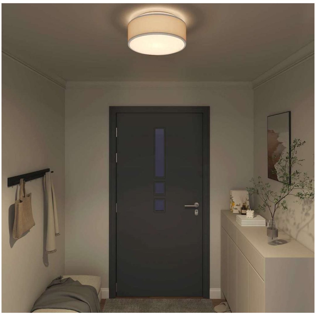 Taklampor Flush Mount Grå 38 cm Tyg E27 vidaXL 38 x 38 x 13.5 cm – bild 3