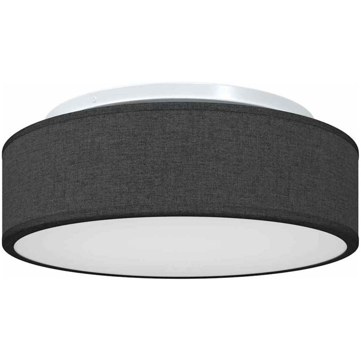 Taklampor Flush Mount Svart 38 cm Tyg E27 vidaXL 38 x 38 x 13.5 cm – bild 2
