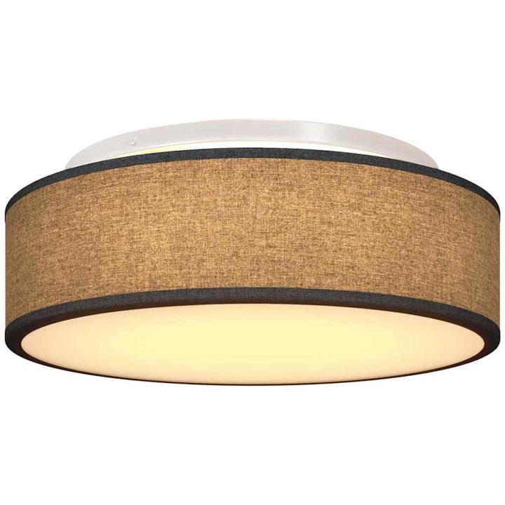 Taklampor Flush Mount Svart 38 cm Tyg E27 vidaXL 38 x 38 x 13.5 cm – bild 10
