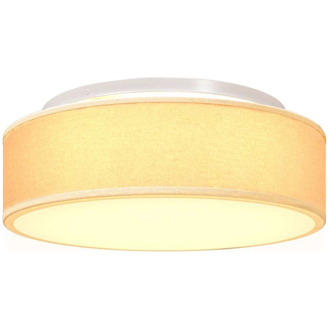 Taklampor Flush Mount Vit 38 cm Tyg E27 vidaXL 38 x 38 x 13.5 cm – bild 10