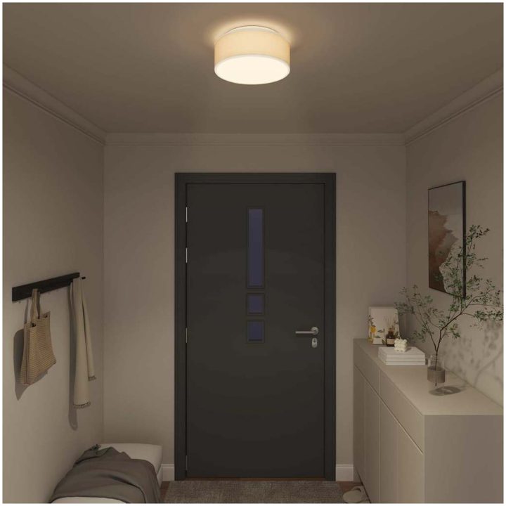 Taklampor Flush Mount Vita 30 cm Tyg E27 vidaXL 30 x 30 x 13,5 cm – bild 3