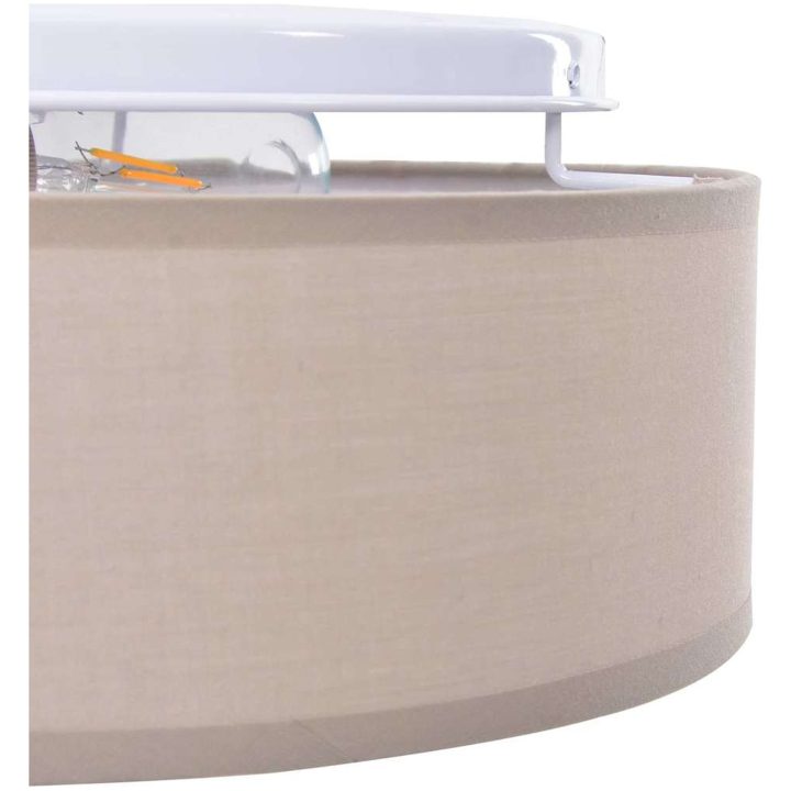 Taklampor Inbyggd Taupe 38 cm Tyg E27 vidaXL 38 x 38 x 13.5 cm – bild 8