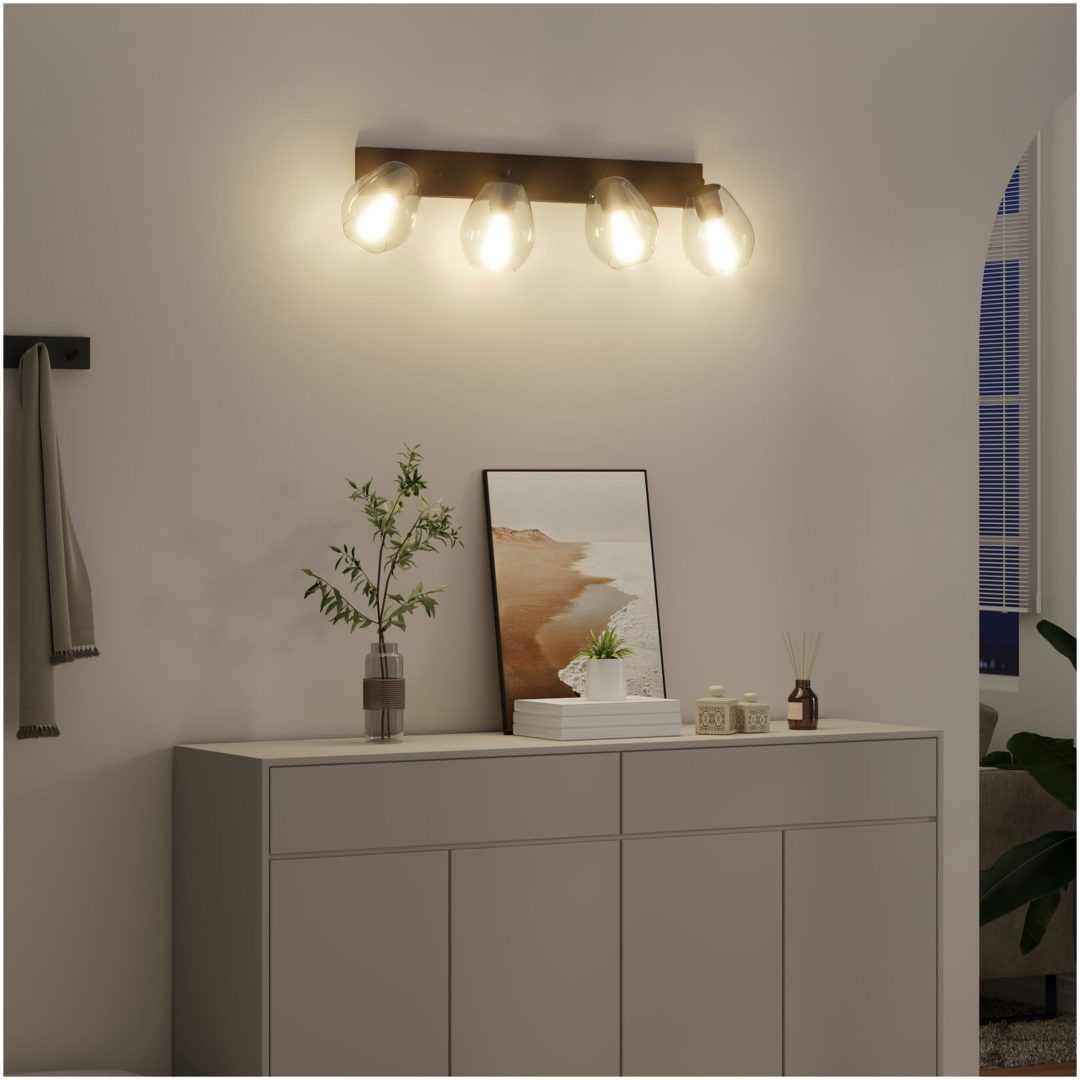 Taklampor med Justerbar Glaslampkåpa Anthracite E27 vidaXL 70 x 13 x 26 cm – bild 3