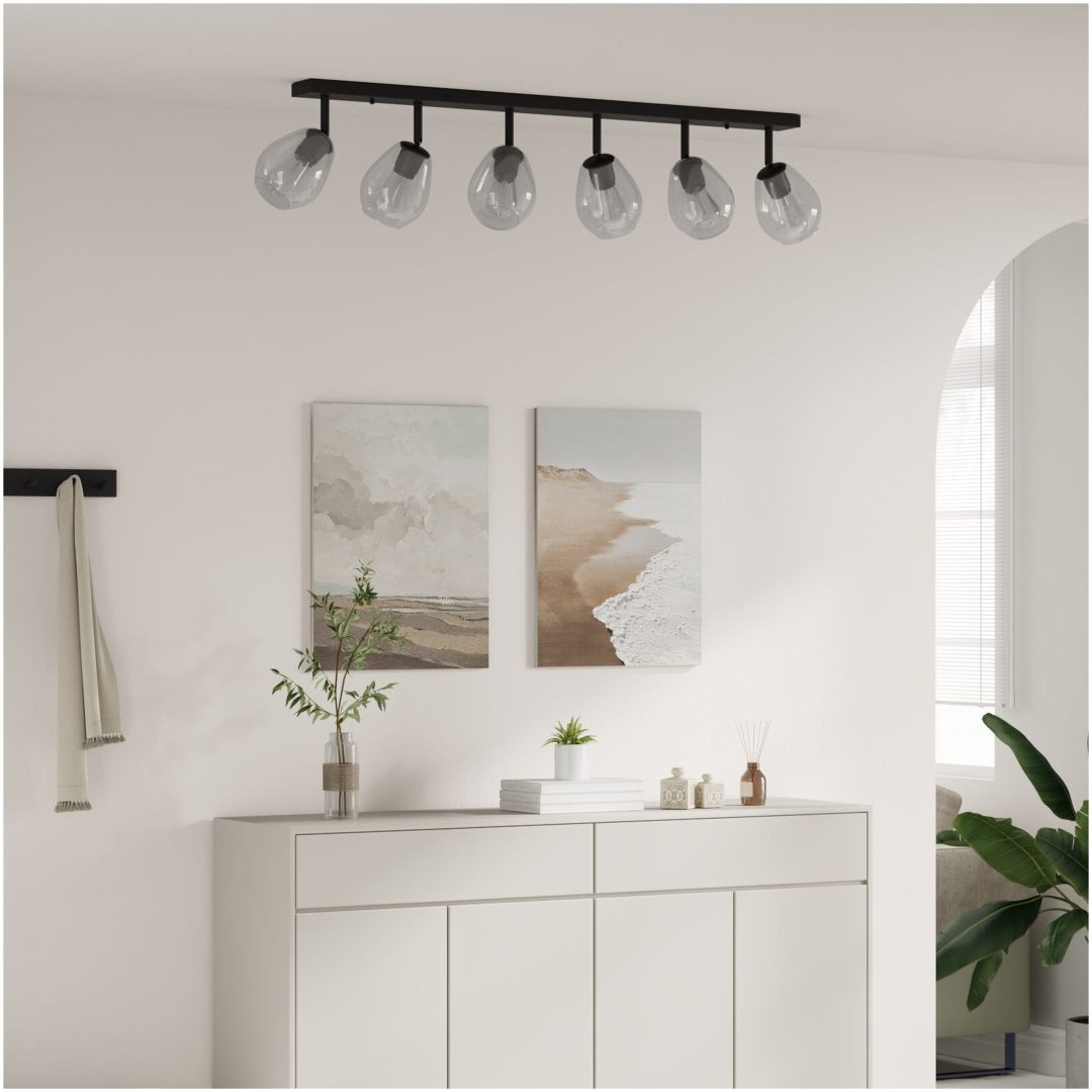 Taklampor med justerbar glaslampskärm i anthracite E27 vidaXL 110.5 x 13 x 26 cm