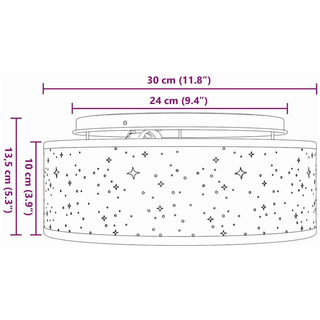Taklampor med Stjärnformad Lampskärm Grå 30 cm E27 vidaXL Standard – bild 12
