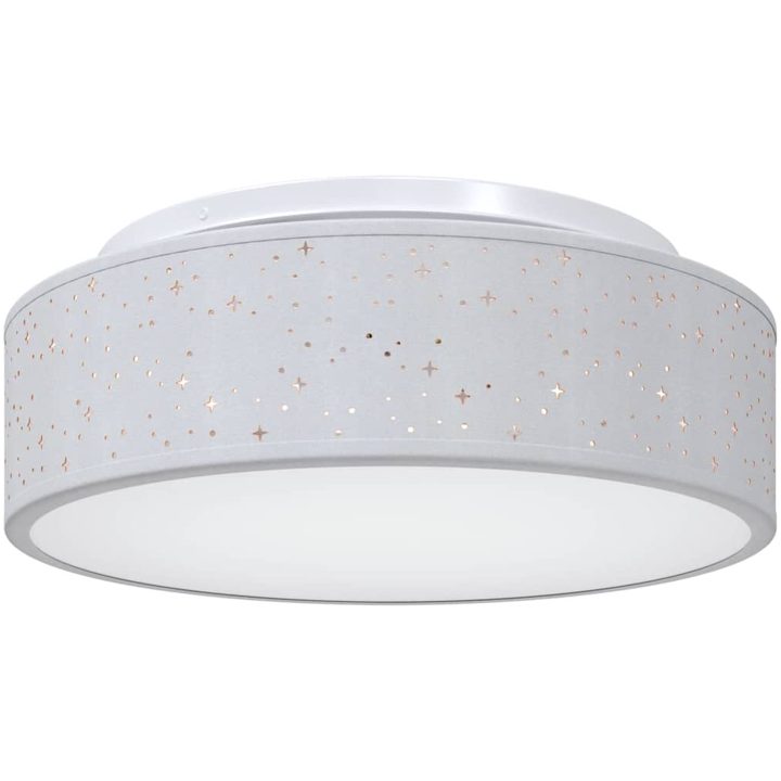 Taklampor med stjärnig lampskärm Grå 38 cm Tyg E27 vidaXL 38 x 38 x 13.5 cm – bild 2