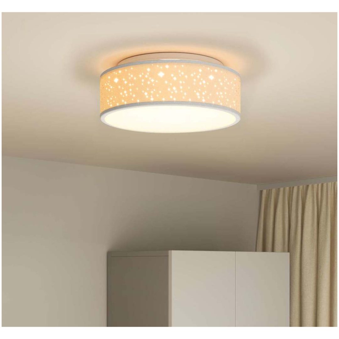 Taklampor med stjärnig lampskärm Grå 38 cm Tyg E27 vidaXL 38 x 38 x 13.5 cm – bild 4