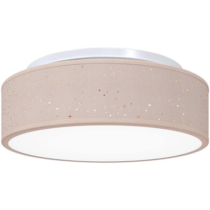Taklampor med Stjärnmönstrad Lampskärm Taupe 38 cm Tyg E27 vidaXL 38 x 38 x 13.5 cm – bild 2