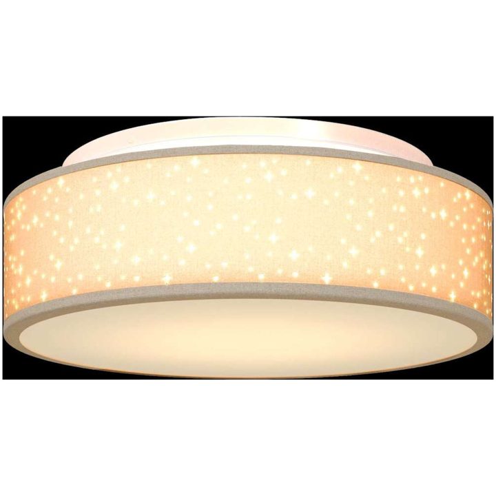 Taklampor med Stjärnmönstrad Lampskärm Taupe 38 cm Tyg E27 vidaXL 38 x 38 x 13.5 cm – bild 11
