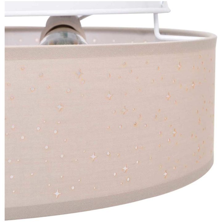 Taklampor med Stjärnmönstrad Lampskärm Taupe 38 cm Tyg E27 vidaXL 38 x 38 x 13.5 cm – bild 8