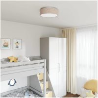 Taklampor med Stjärnmönstrad Lampskärm Taupe 38 cm Tyg E27 vidaXL