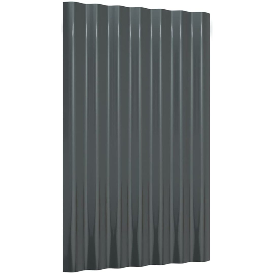 Takplåt 12 st pulverlackerat stål antracit vidaXL 60 x 36 cm – bild 3