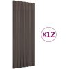 Takplåt 12 st pulverlackerat stål brun vidaXL 100 x 36 cm – miniatyr 2