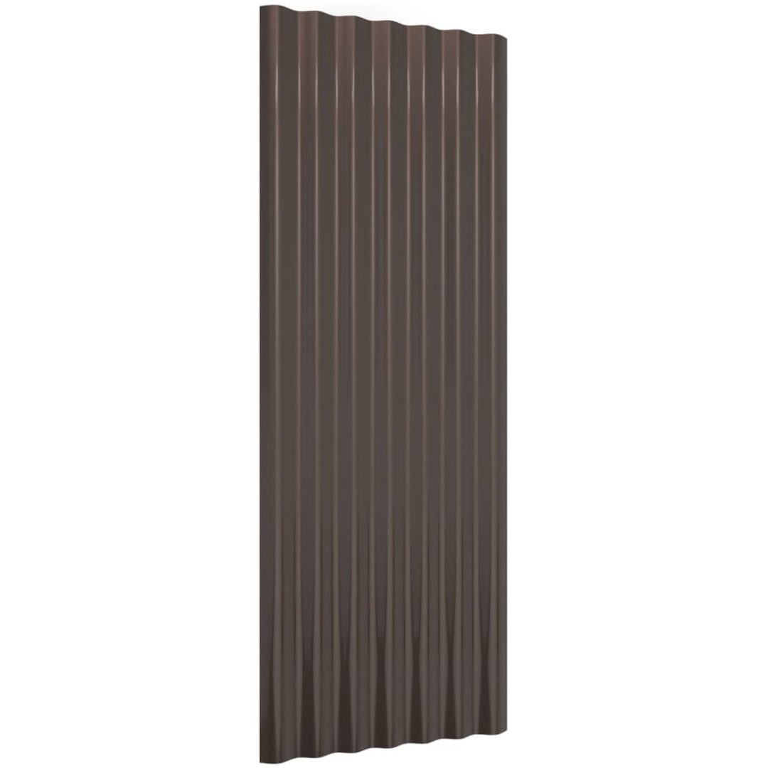 Takplåt 12 st pulverlackerat stål brun vidaXL 100 x 36 cm – bild 3