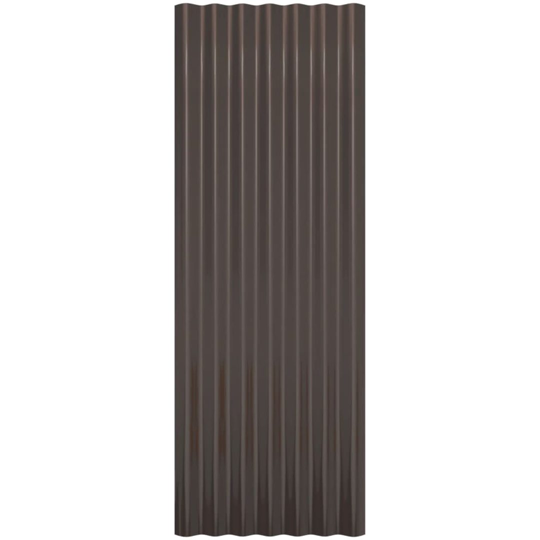 Takplåt 12 st pulverlackerat stål brun vidaXL 100 x 36 cm – bild 4