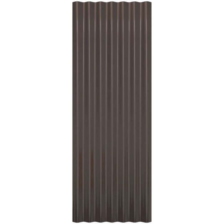 Takplåt 12 st pulverlackerat stål brun vidaXL 100 x 36 cm – bild 4