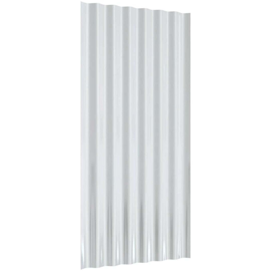 Takplåt 12 st pulverlackerat stål grå vidaXL 80 x 36 cm – bild 5