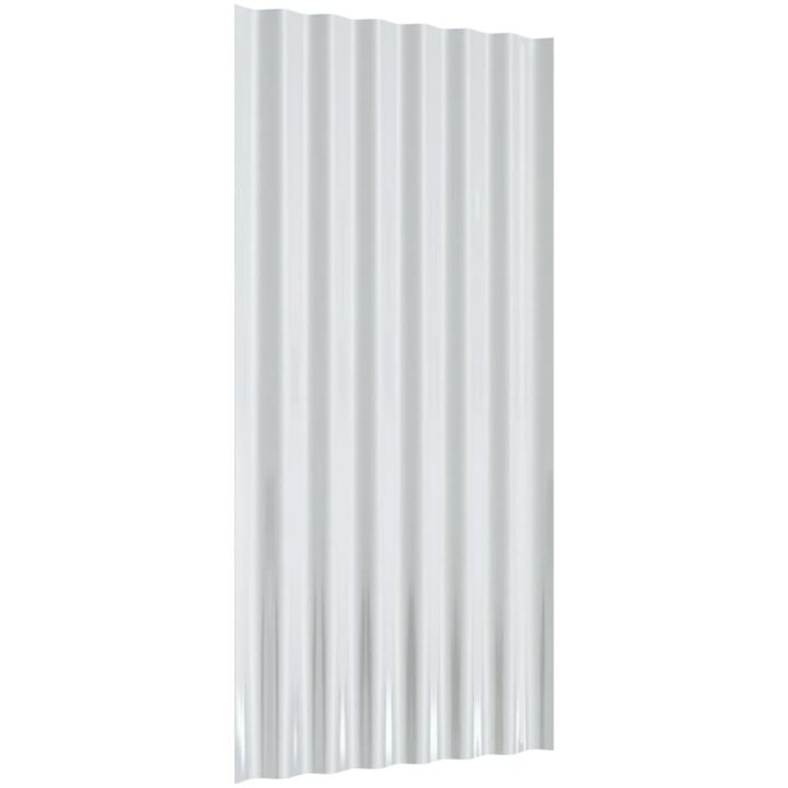 Takplåt 12 st pulverlackerat stål grå vidaXL 80 x 36 cm – bild 5