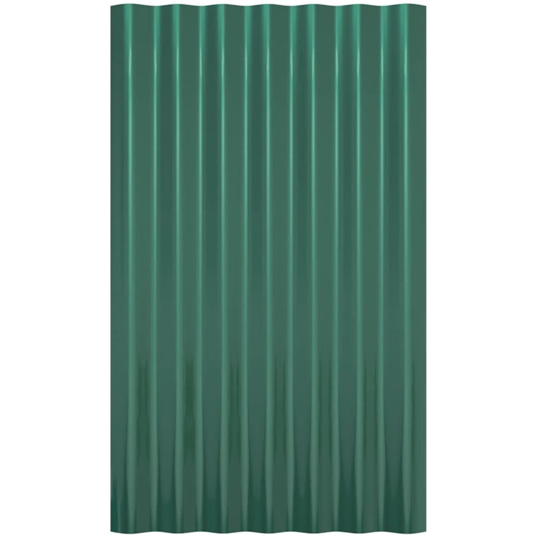 Takplåt 12 st pulverlackerat stål grön vidaXL 60 x 36 cm – bild 4