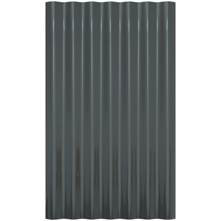 Takplåt 36 st pulverlackerat stål antracit vidaXL 60 x 36 cm – bild 4