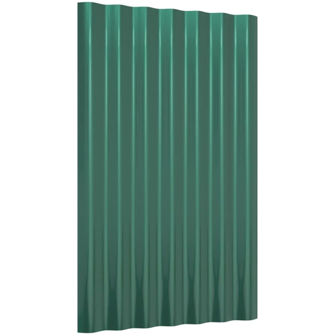 Takplåt 36 st pulverlackerat stål grön vidaXL 60 x 36 cm – bild 3