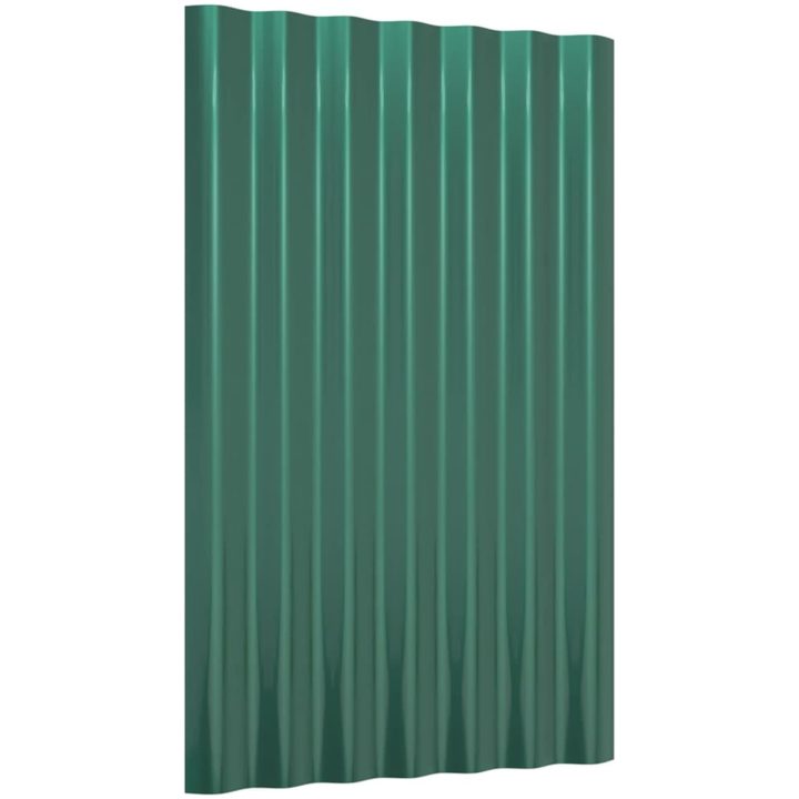 Takplåt 36 st pulverlackerat stål grön vidaXL 60 x 36 cm – bild 3