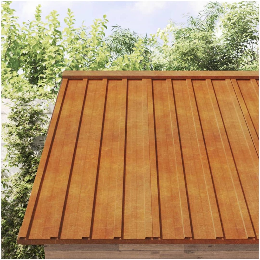 Takplåt 36 st rostfärgad rosttrögt stål vidaXL 100 x 44 cm