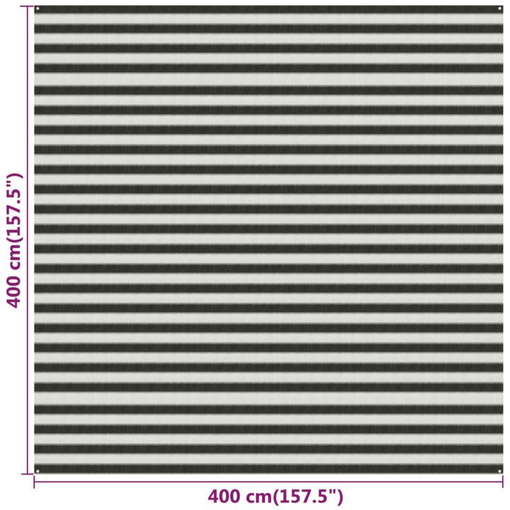 Tältmatta antracit och vit HDPE vidaXL 400 x 400 cm – bild 2