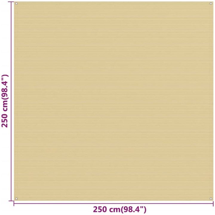 Tältmatta beige HDPE vidaXL 250 x 250 cm – bild 5