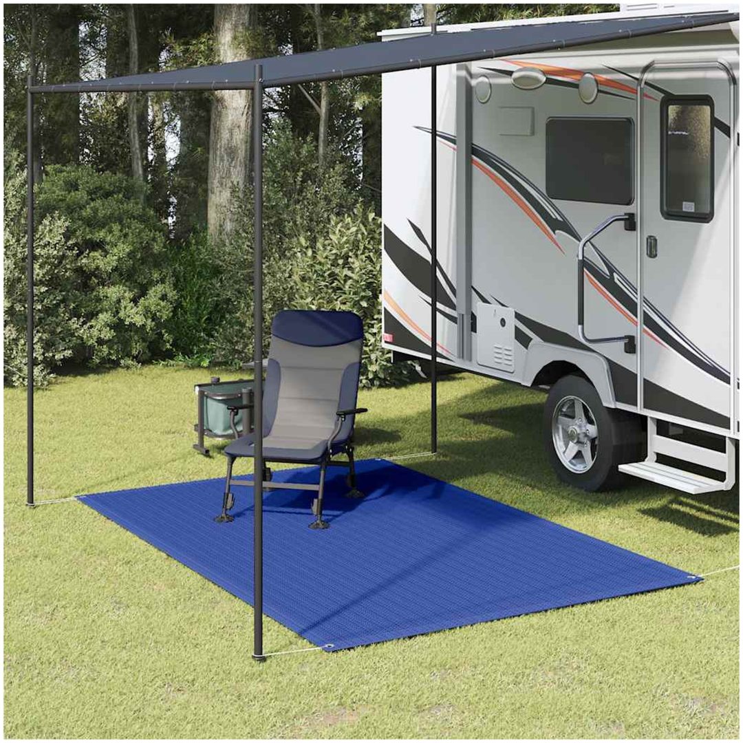 Tältmatta blå HDPE vidaXL 250 x 200 cm