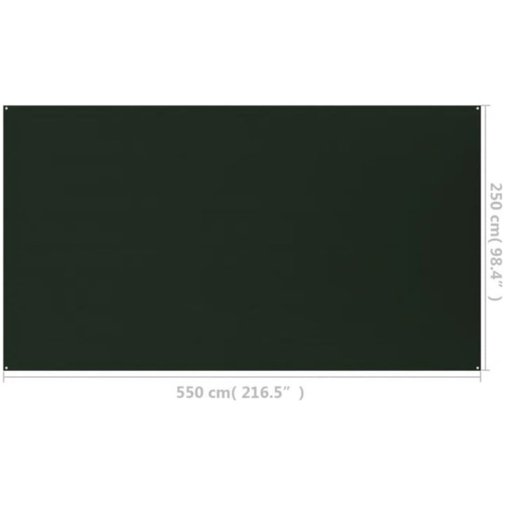 Tältmatta mörkgrön HDPE vidaXL 250 x 550 cm – bild 8