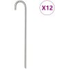 Tältpinnar 12 st 10 mm galvaniserat stål vidaXL 37 cm – miniatyr 1