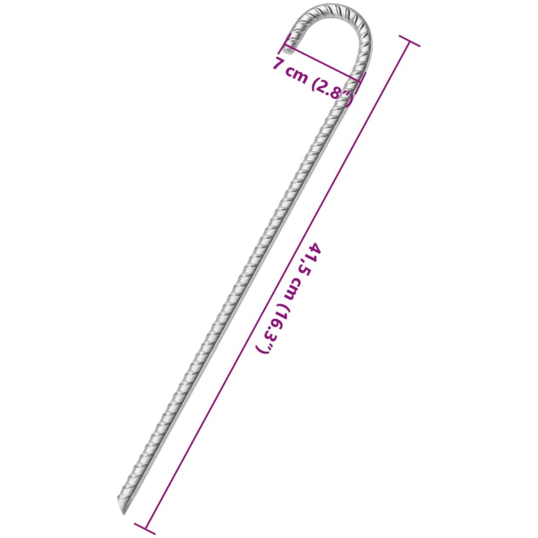 Tältpinnar 12 st 12 mm galvaniserat stål vidaXL 41.5 cm – bild 5