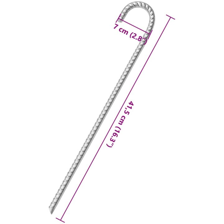 Tältpinnar 12 st 12 mm galvaniserat stål vidaXL 41.5 cm – bild 5