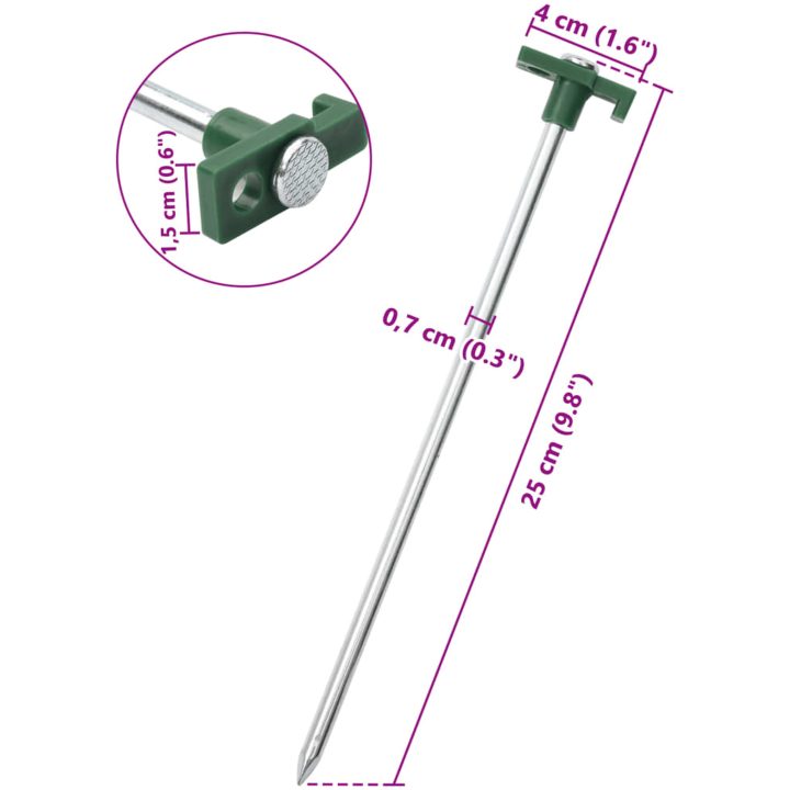 Tältpinnar 12 st 25 cm 7 mm galvaniserat stål och PP vidaXL – bild 6