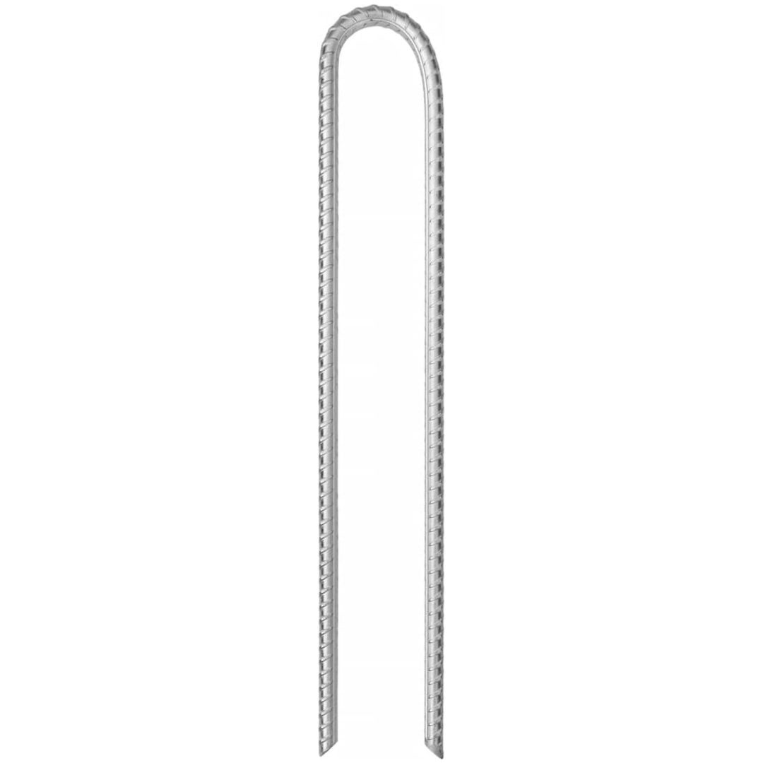 Tältpinnar 12 st U-formade 10 mm galvaniserat stål vidaXL 37 cm – bild 2
