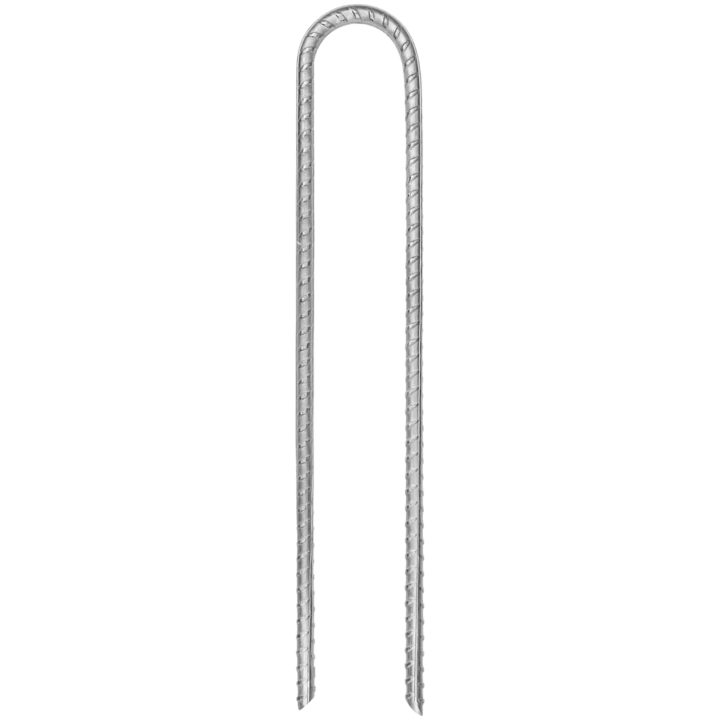 Tältpinnar 12 st U-formade 7 mm galvaniserat stål vidaXL 30 cm – bild 2