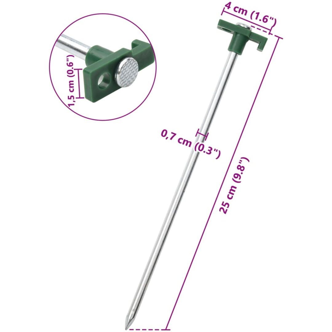 Tältpinnar 24 st 25 cm 7 mm galvaniserat stål och PP vidaXL – bild 6