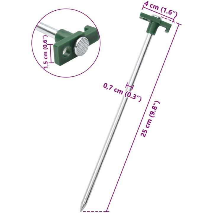 Tältpinnar 24 st 25 cm 7 mm galvaniserat stål och PP vidaXL – bild 6