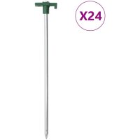 Tältpinnar 24 st 25 cm 7 mm galvaniserat stål och PP vidaXL