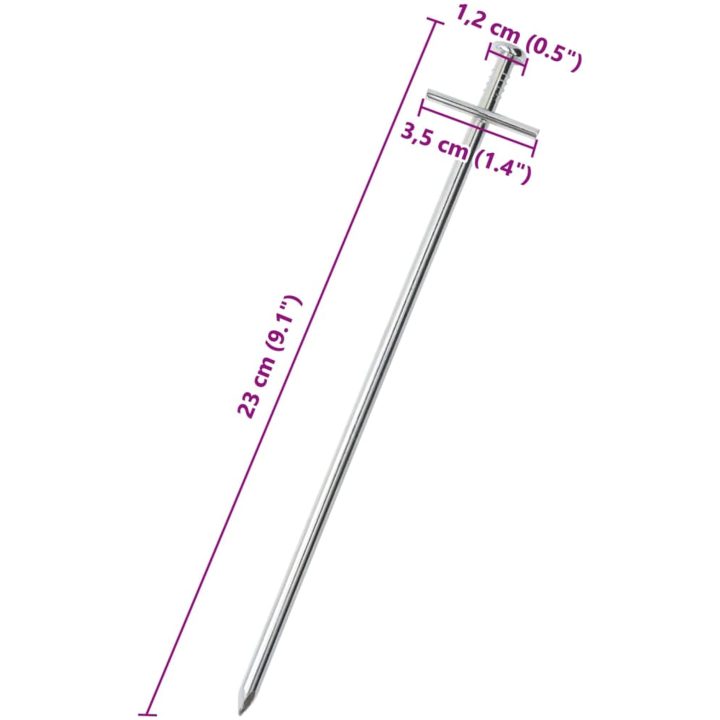 Tältpinnar 24 st 6 mm galvaniserat stål vidaXL 23 CM – bild 5