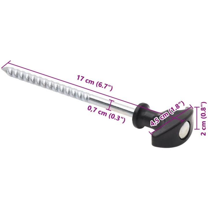 Tältpinnar 24 st 7 mm galvaniserat stål vidaXL 17 cm – bild 6