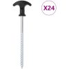 Tältpinnar 24 st 7 mm galvaniserat stål vidaXL 17 cm – miniatyr 1