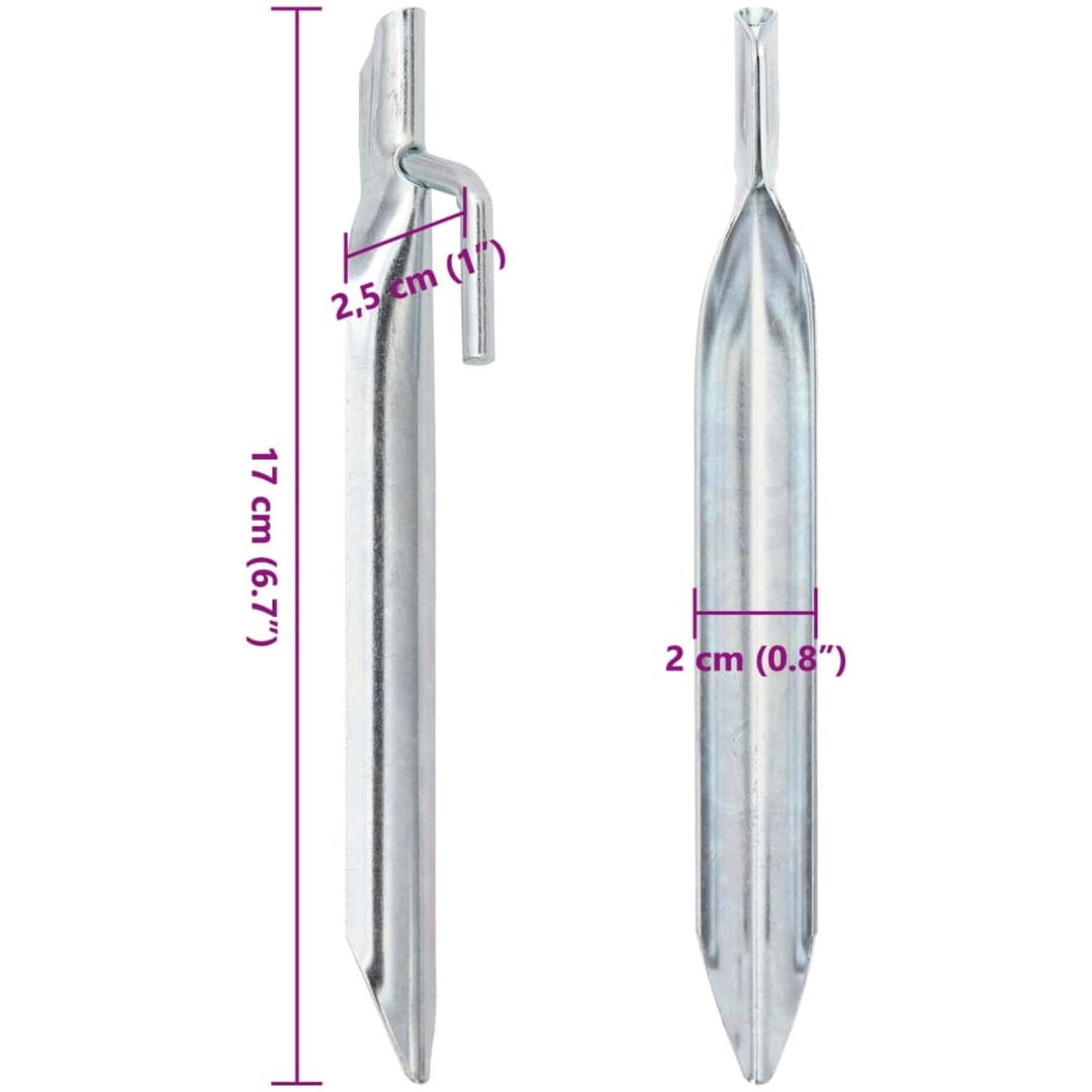 Tältpinnar 24 st V-formade 20 mm galvaniserat stål vidaXL 17 cm – bild 6